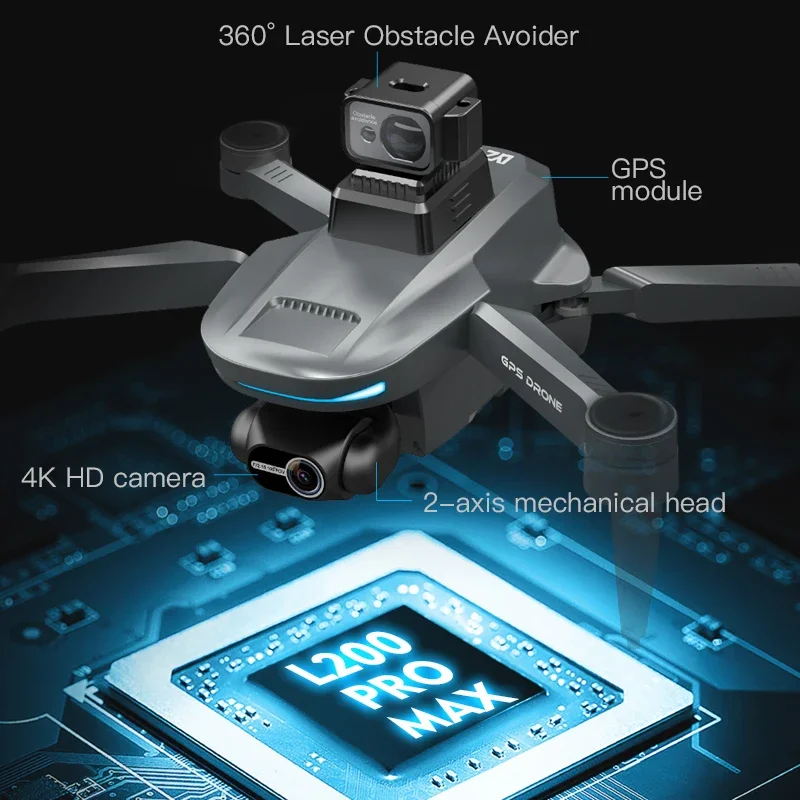 L200 PRO MAX Drone 4K 2-Axis P - Rc Helicopter Case reseña y precio
