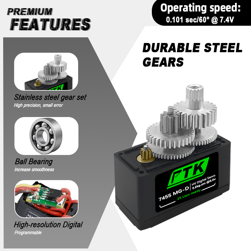 PTK 7455MG-D servo 12g Digital - Rc Helicopter Parts reseña y precio