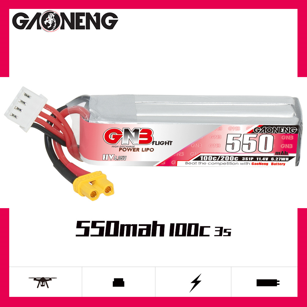 GNB HV 11.4V 550mAh 100C/200C  - Rc Helicopter Parts reseña y precio