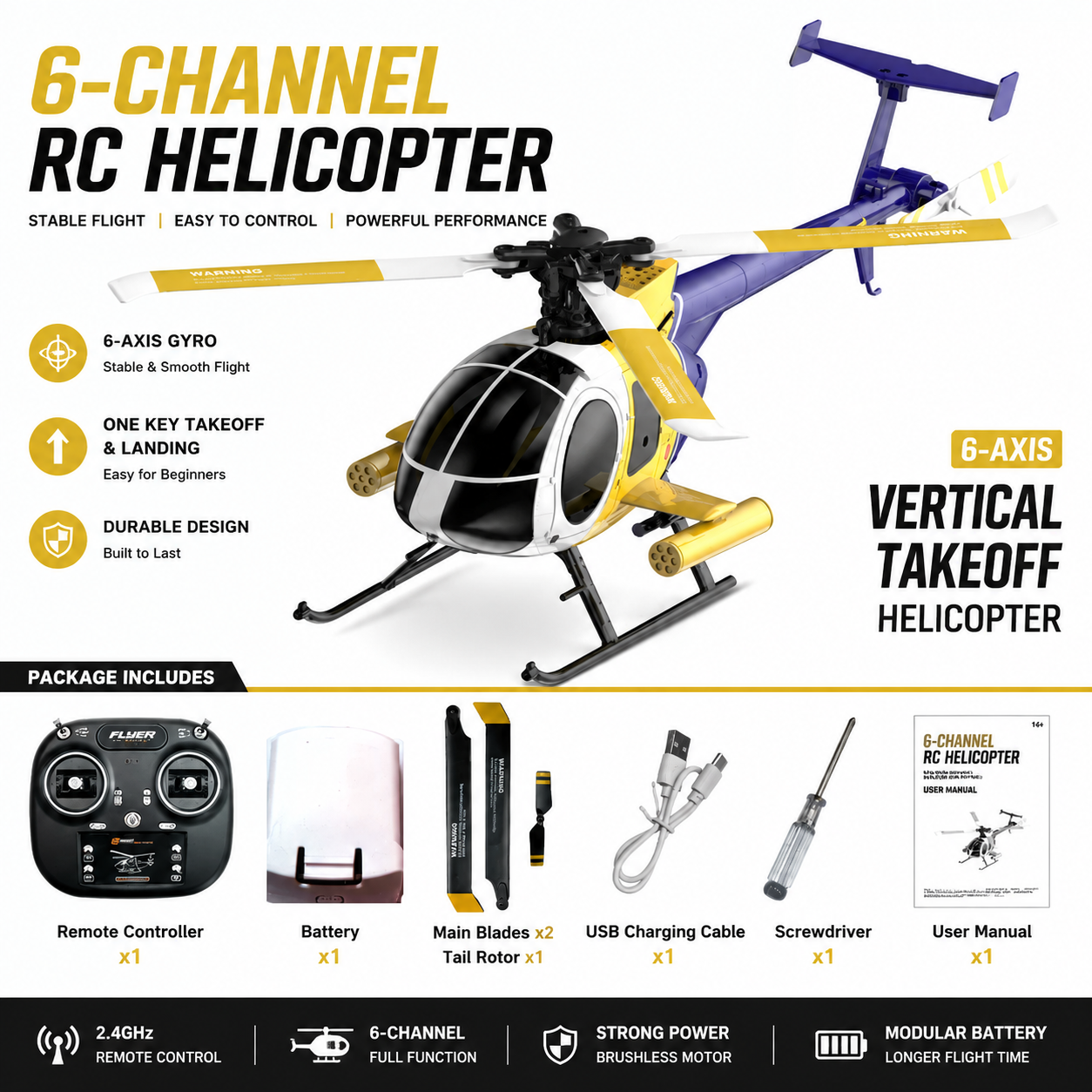 K300 6CH RC Helicopter Brushle - Rc Helicopter Gyro reseña y precio