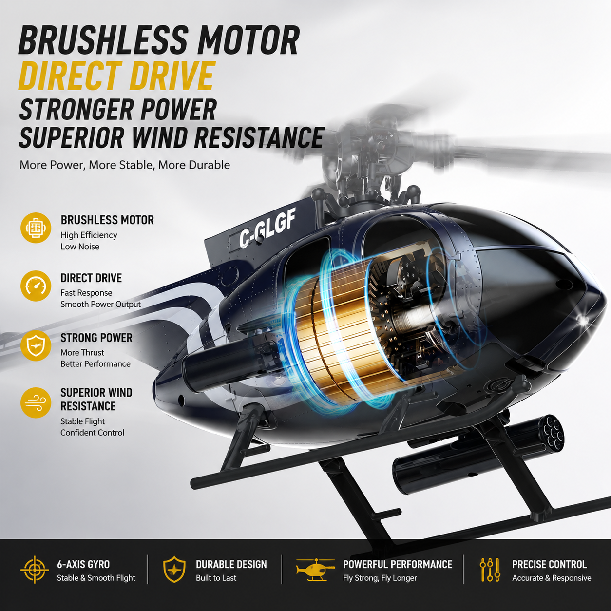 K300 6CH RC Helicopter Brushle - Rc Helicopter Gyro reseña y precio
