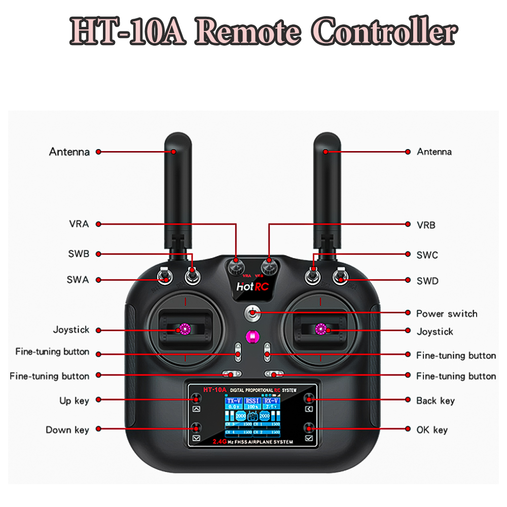 Hotrc HT-10A 2.4G 10CH Transmi - Rc Helicopter Battery reseña y precio