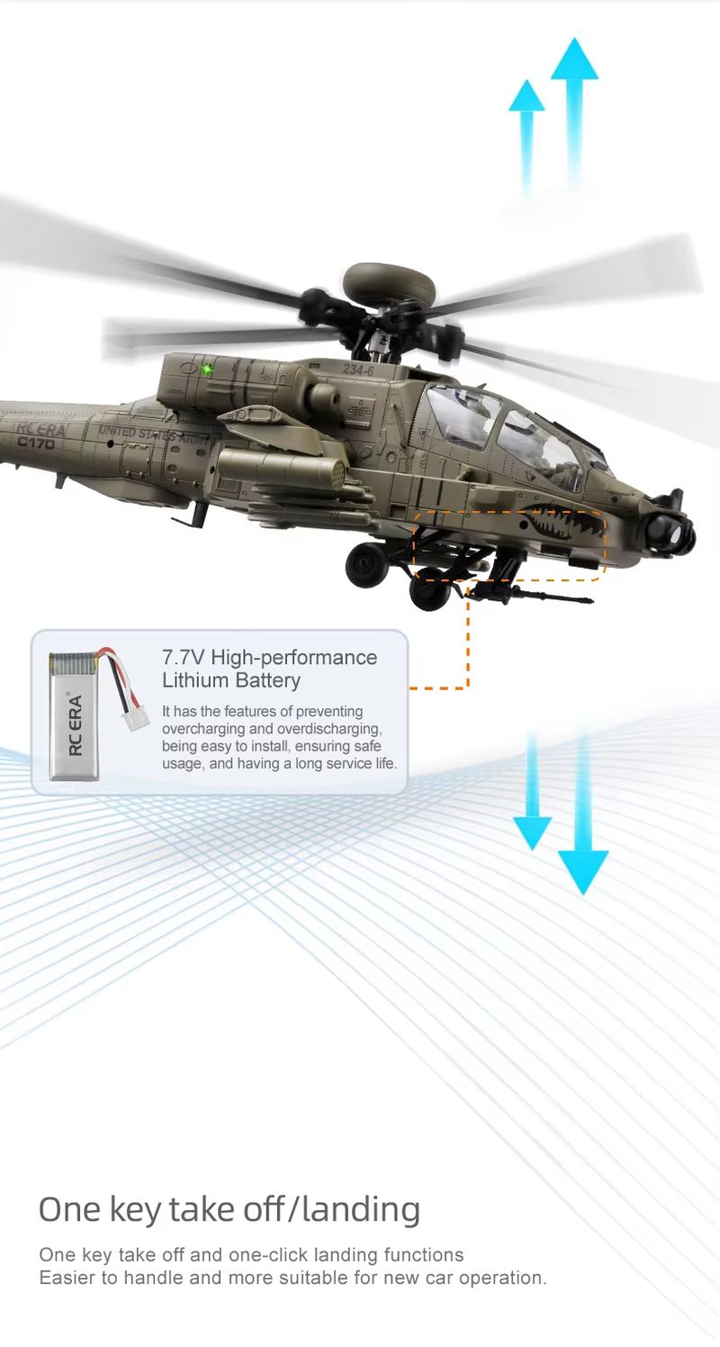 New In Stock RC Era Ah-64d Apa - Rc Helicopter Single Rotor reseña y precio